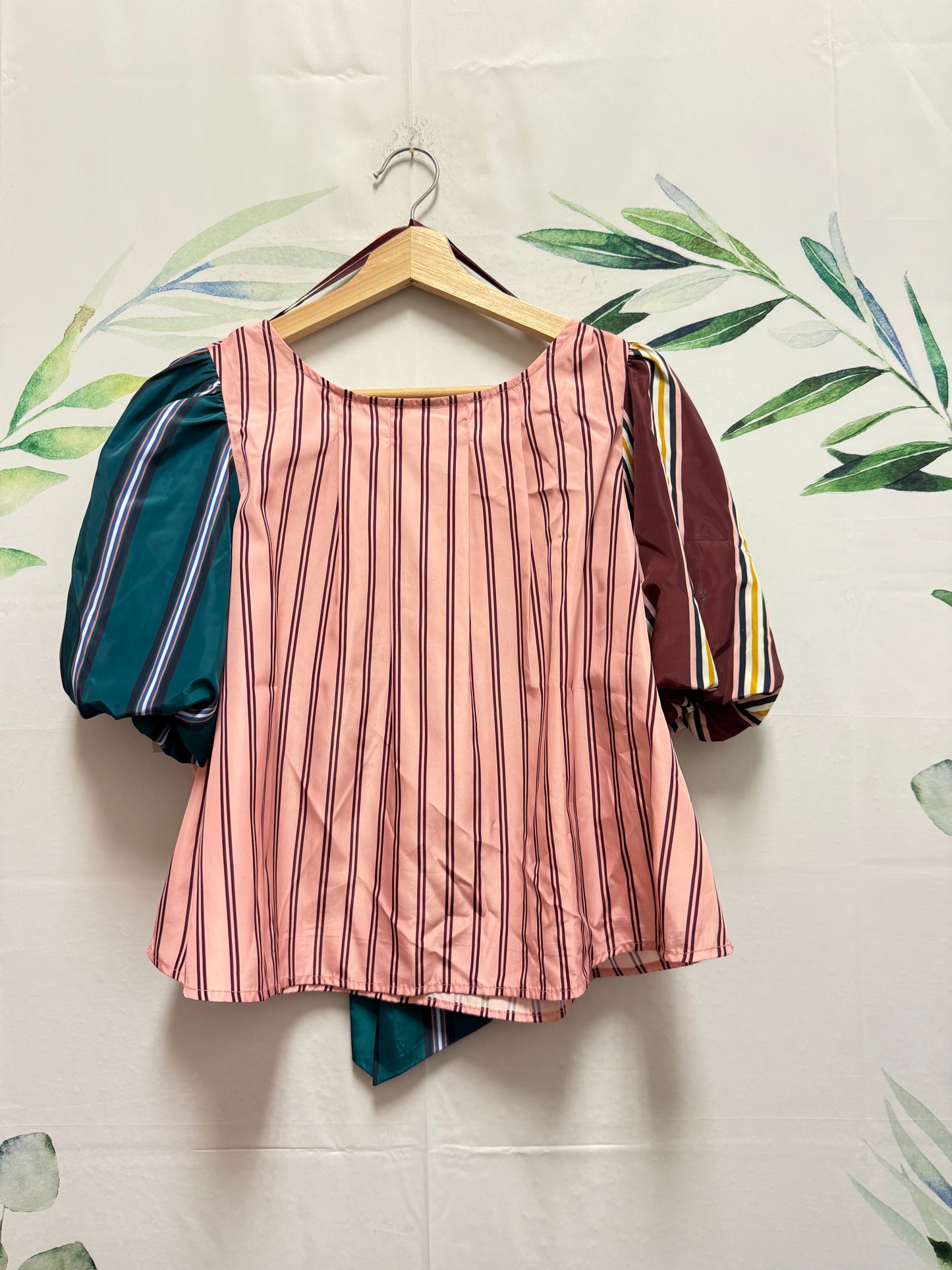 Anthropologie Maeve Taffeta Bow Swing Blouse (M)