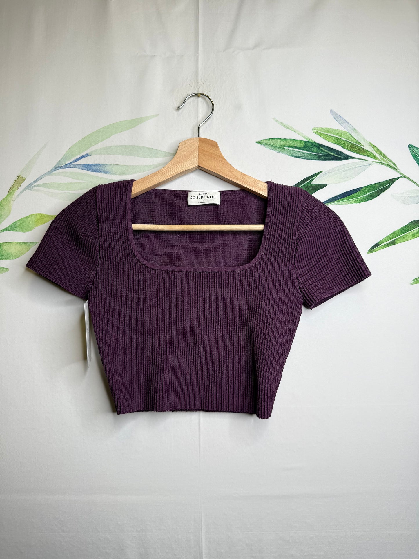 Aritzia Babaton Sculpt Knit Squareneck Tee (S)