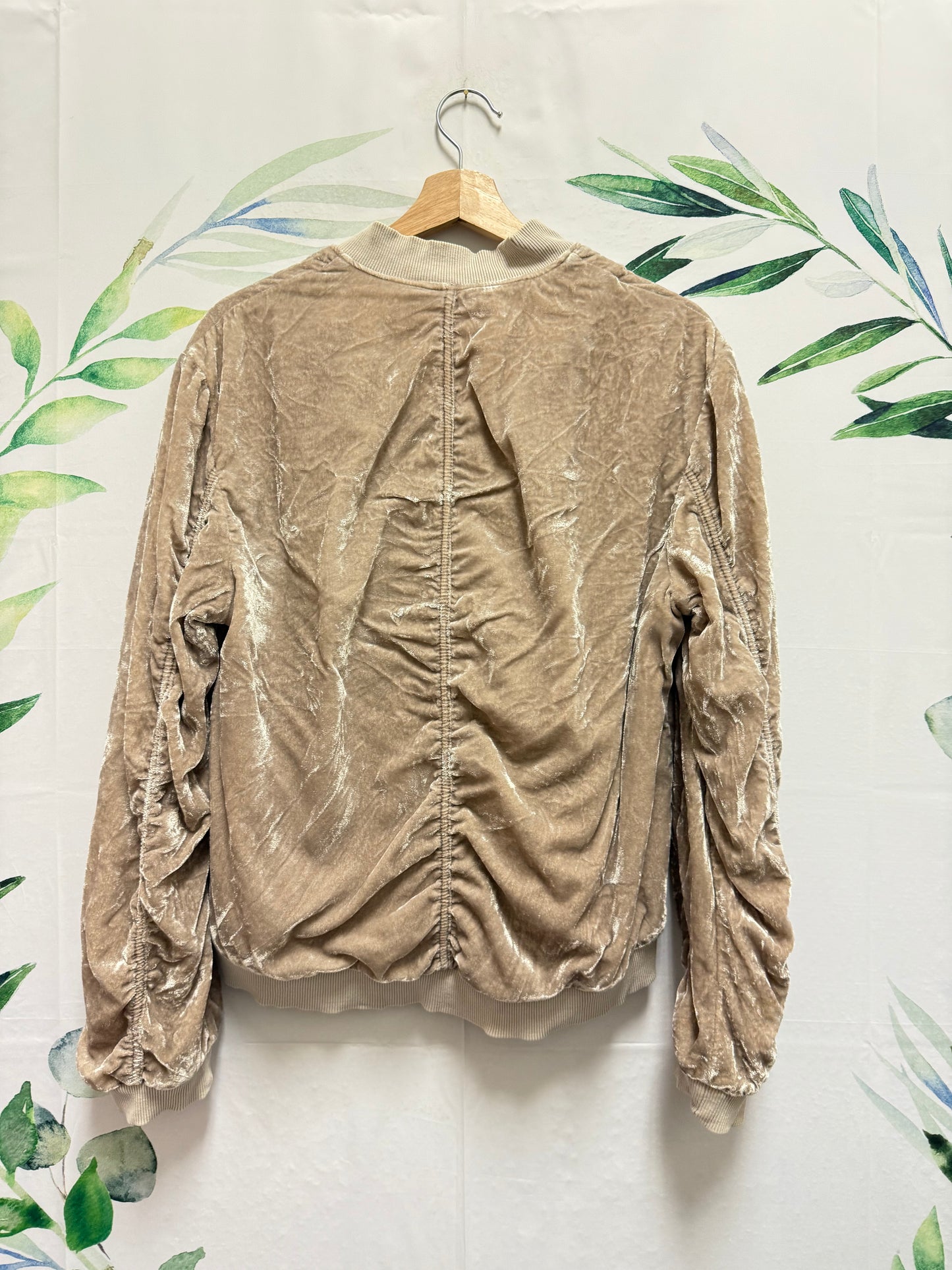Free People Velvet Ruched Bomber (XS)