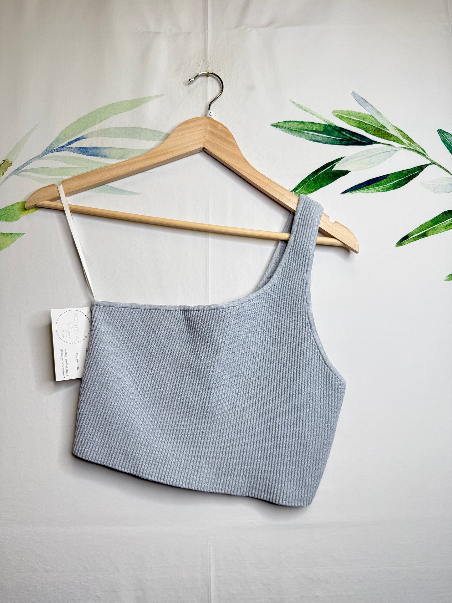 Aritzia Babaton Sculpt Knit One Shoulder Crop Tank (L)