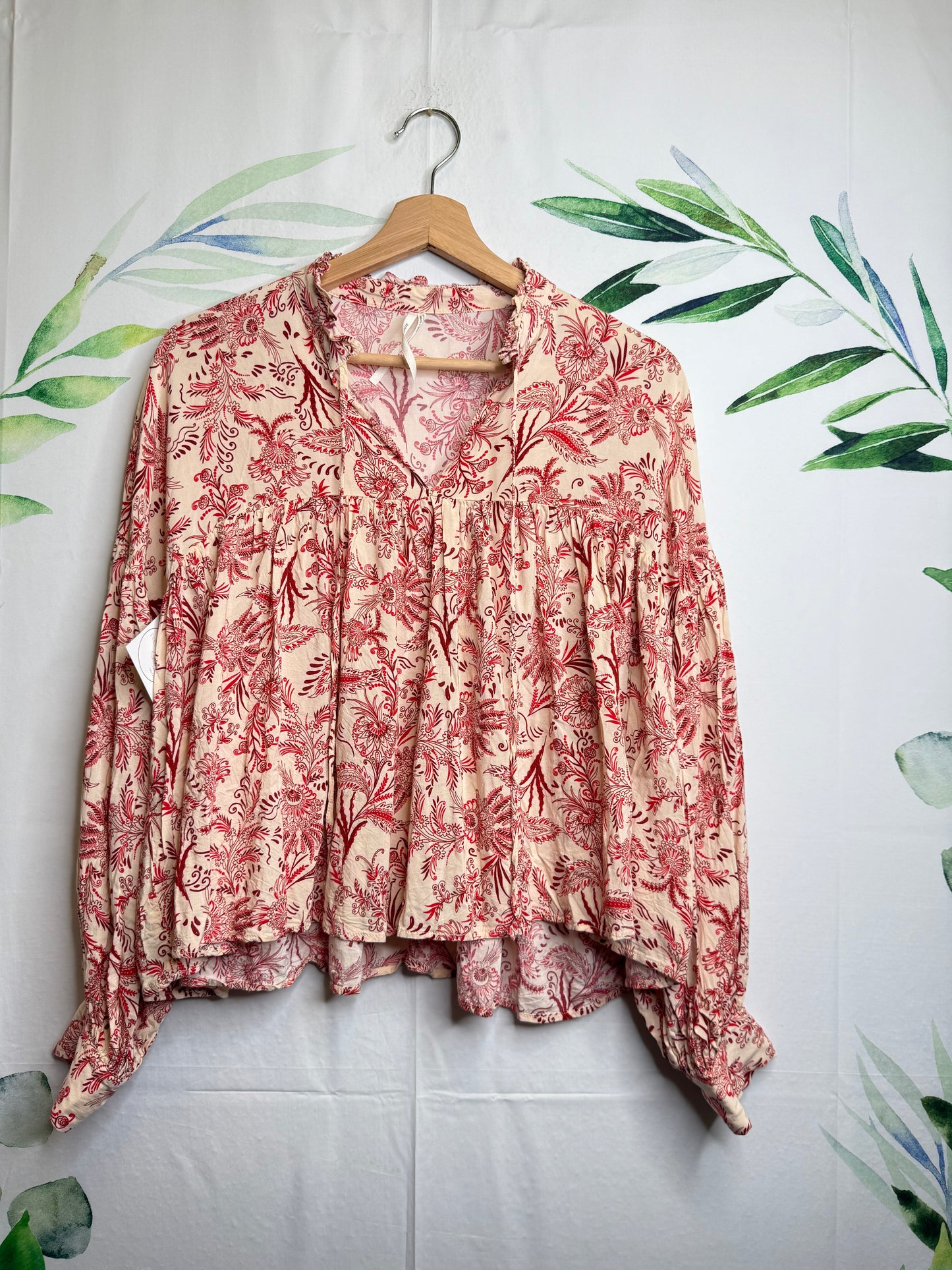 Anthropologie Tie Front Peasant Blouse (S)