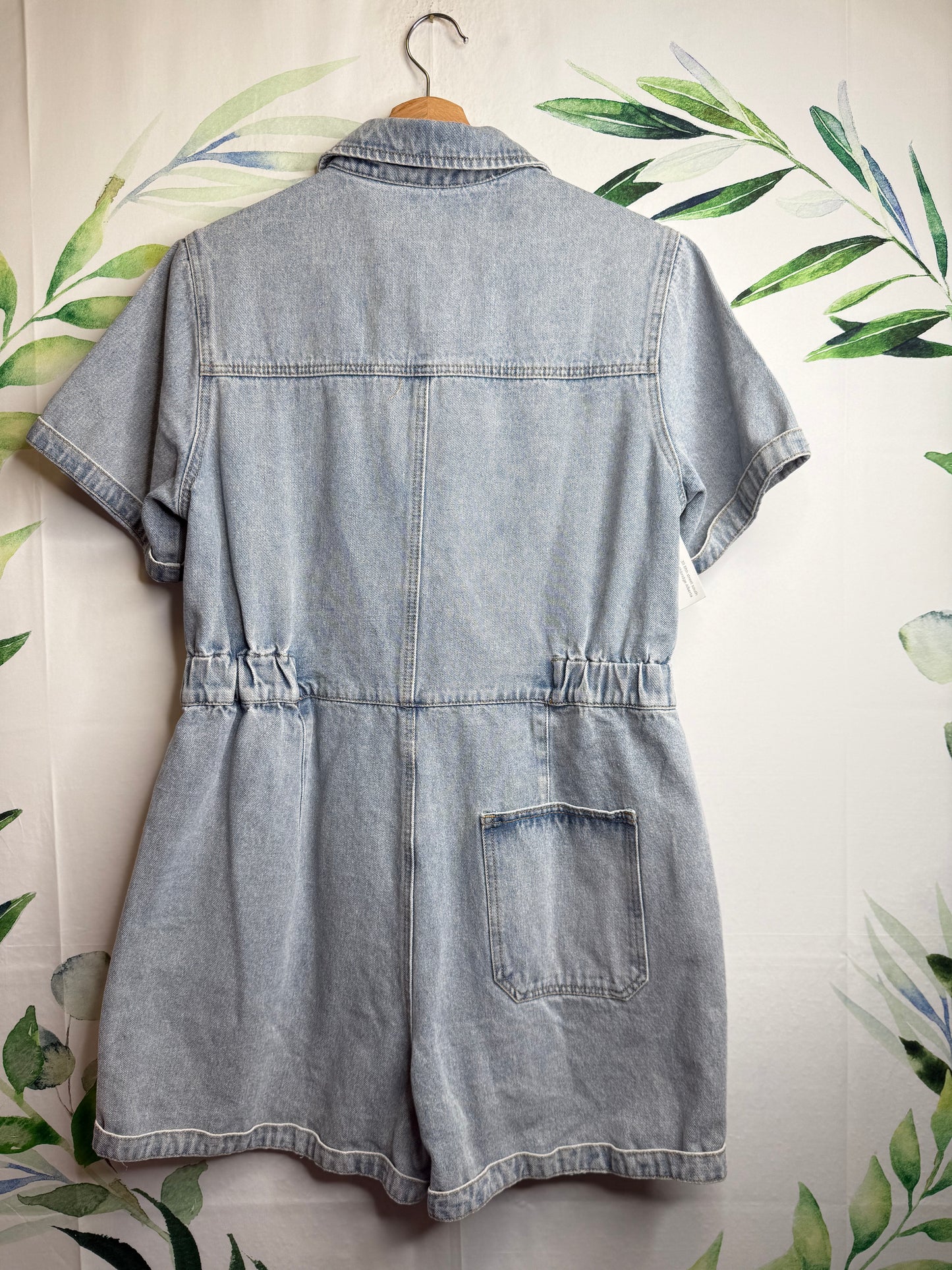 Polagram Denim Jumpsuit Romper (L)