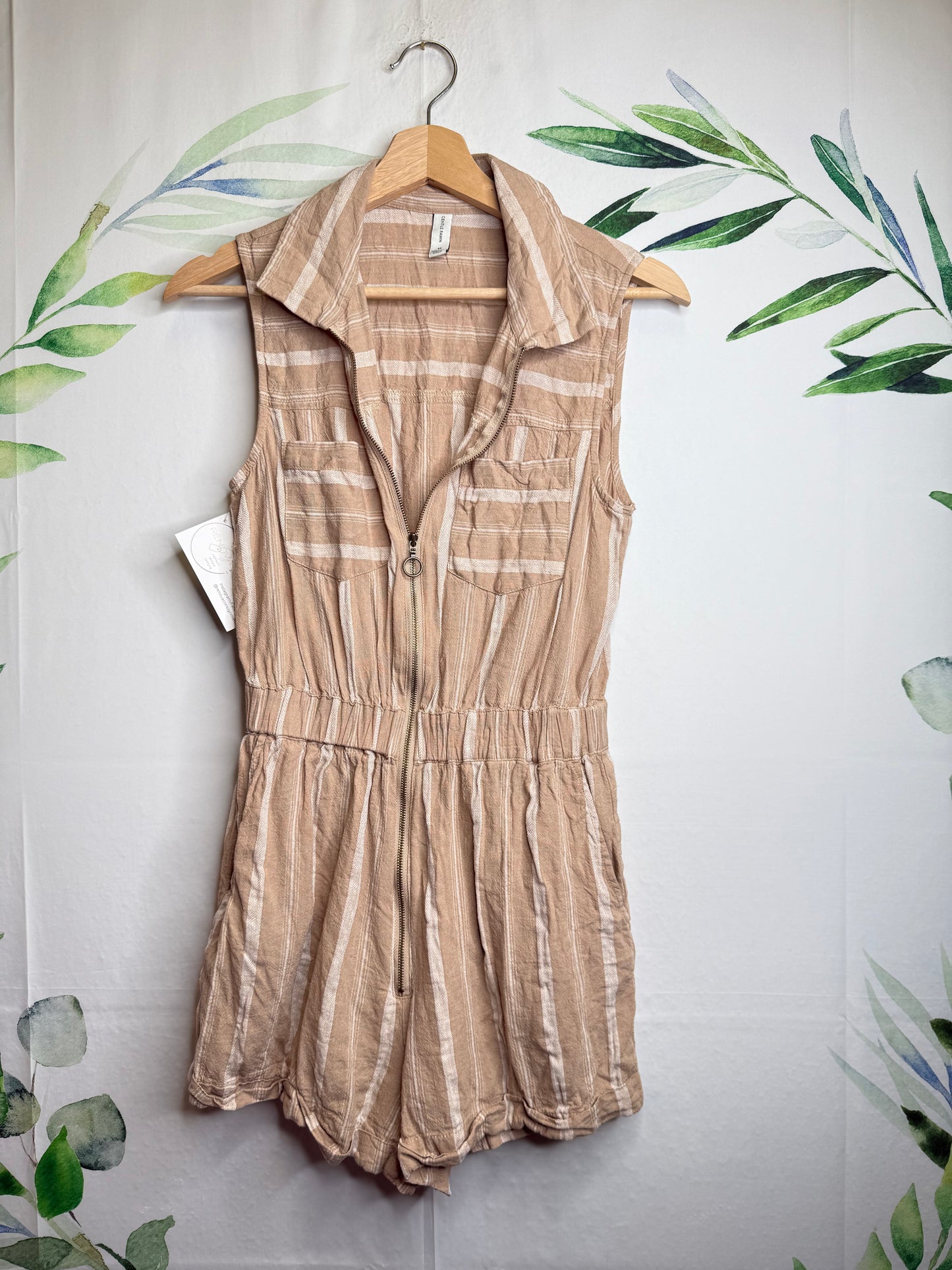 Gentle Fawn Zip Up Romper (XS)