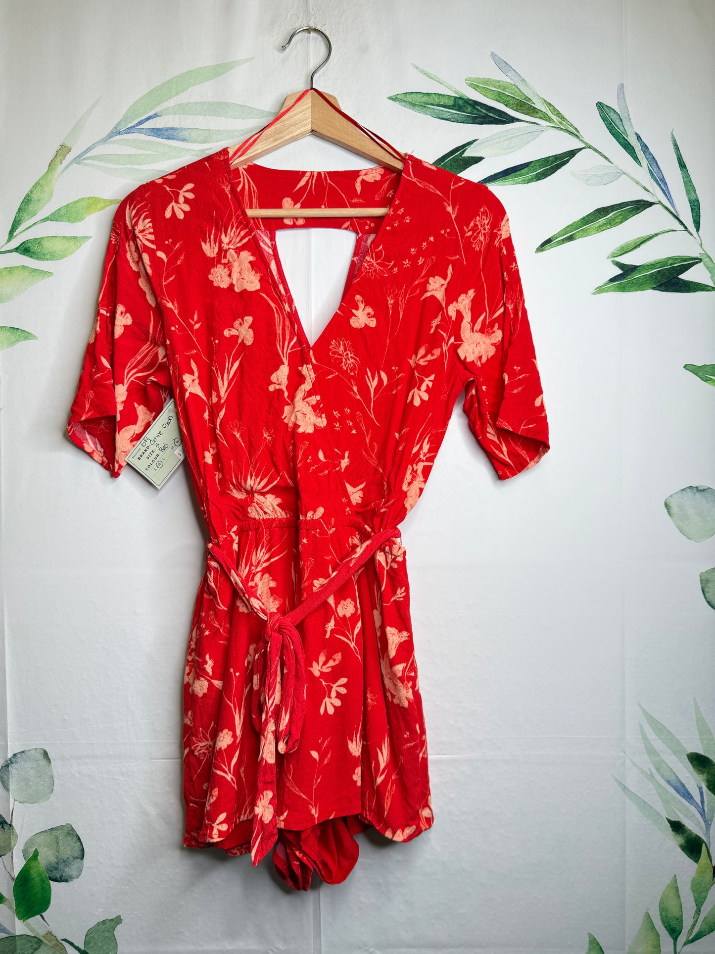 Gentle Fawn Keyhole Short Sleeve Romper (S)