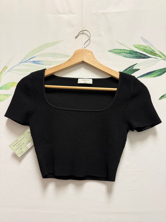 Aritzia Sculpt Knit Squareneck Tee (M)