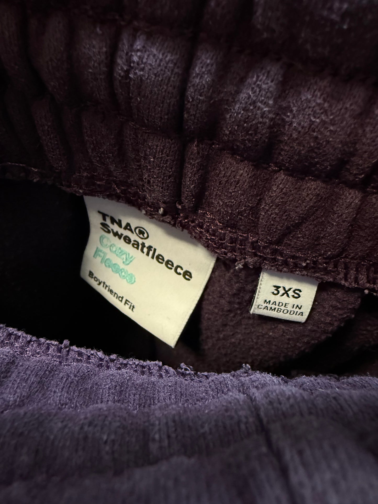 Aritzia TNA Sweatfleece Boyfriend Jogger (3XS)