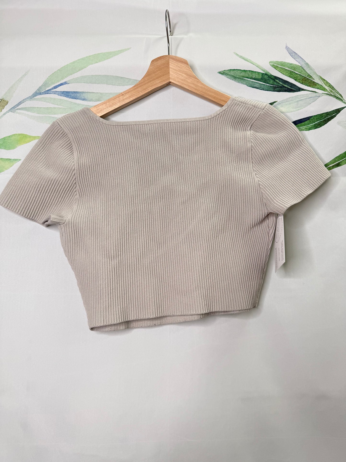 Aritzia Babaton Sculpt Knit Squareneck Crop Tee (M)