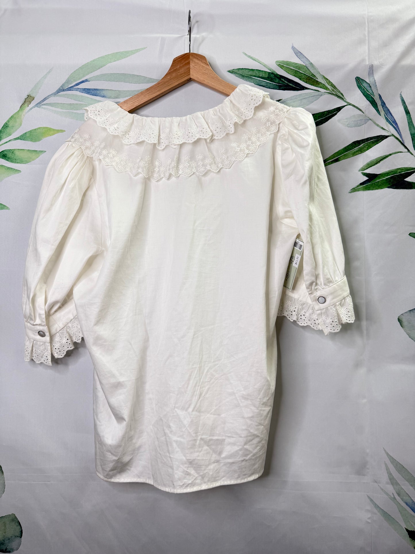The Kooples Ruffled Trim V Blouse (3 = L)