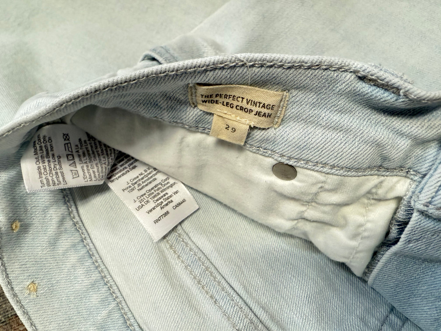 Madewell Perfect Vintage Wide Leg Crop Jeans (29x26)