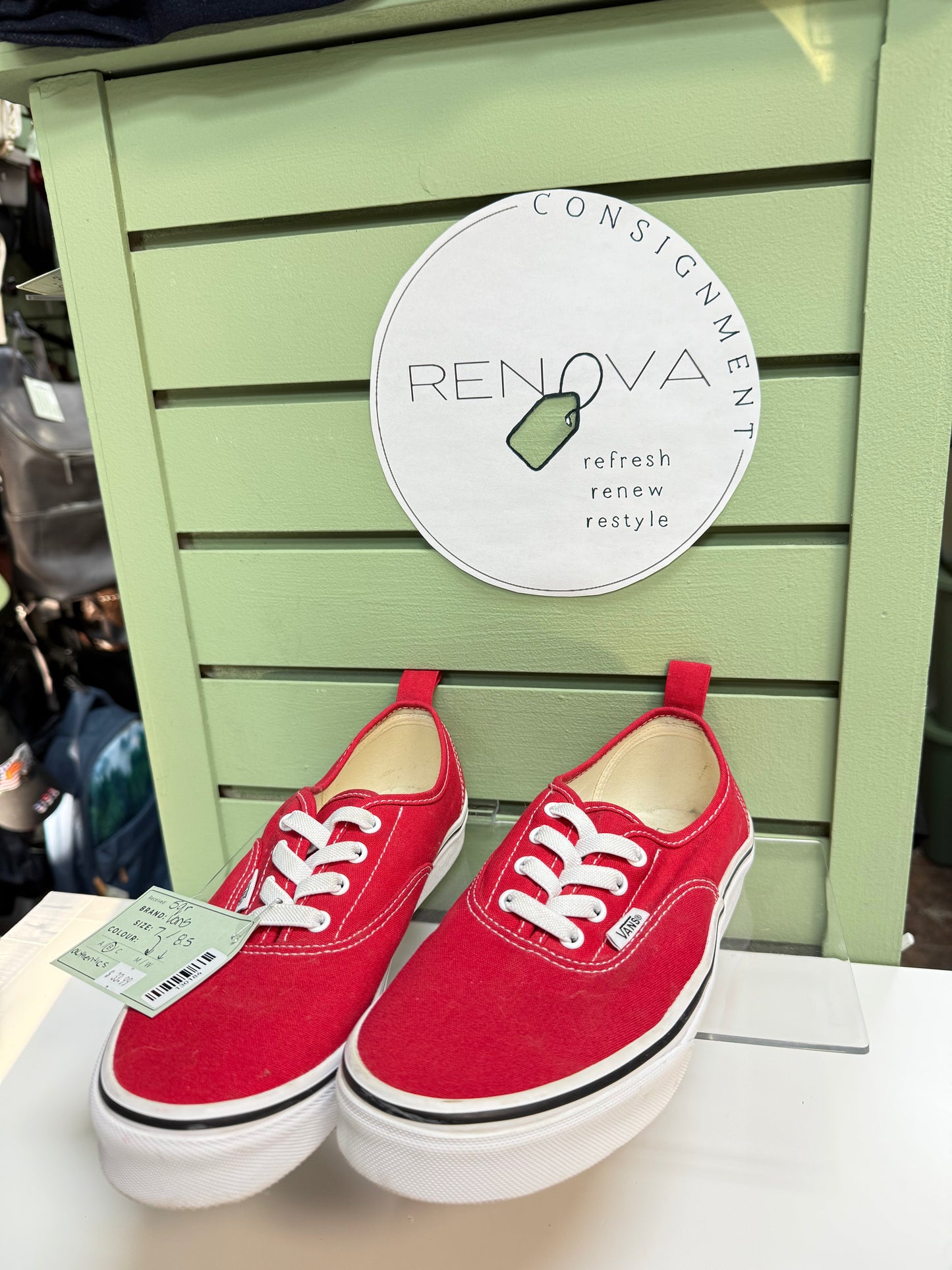 Vans Lace-less Authentics Sneakers (Y7 = Womens 8.5