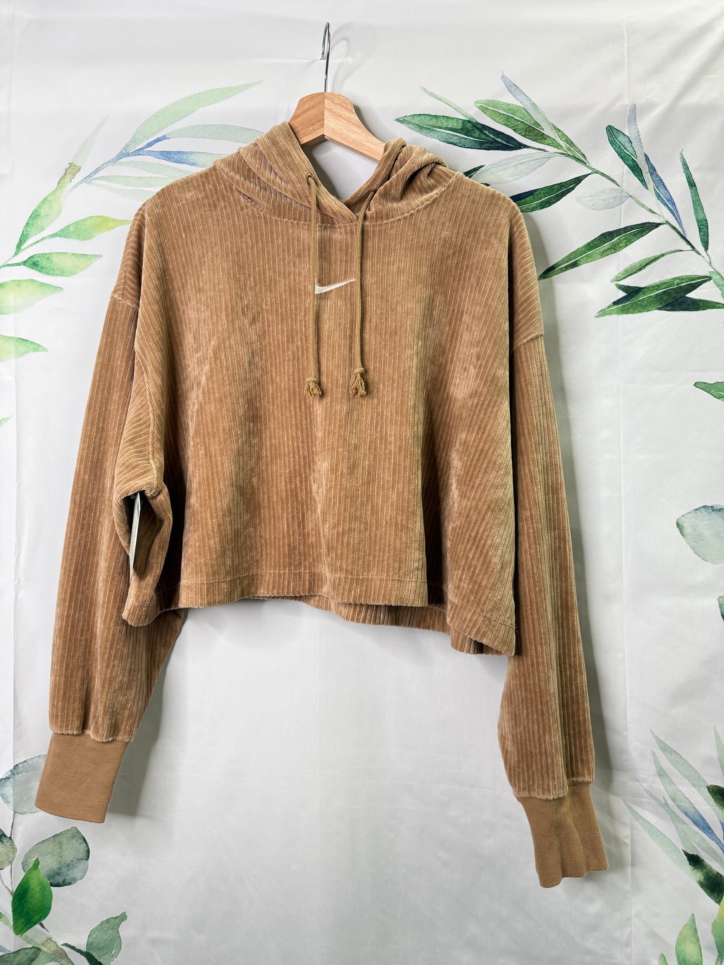 Nike Velour Mod Crop Pullover Hoodie (M)