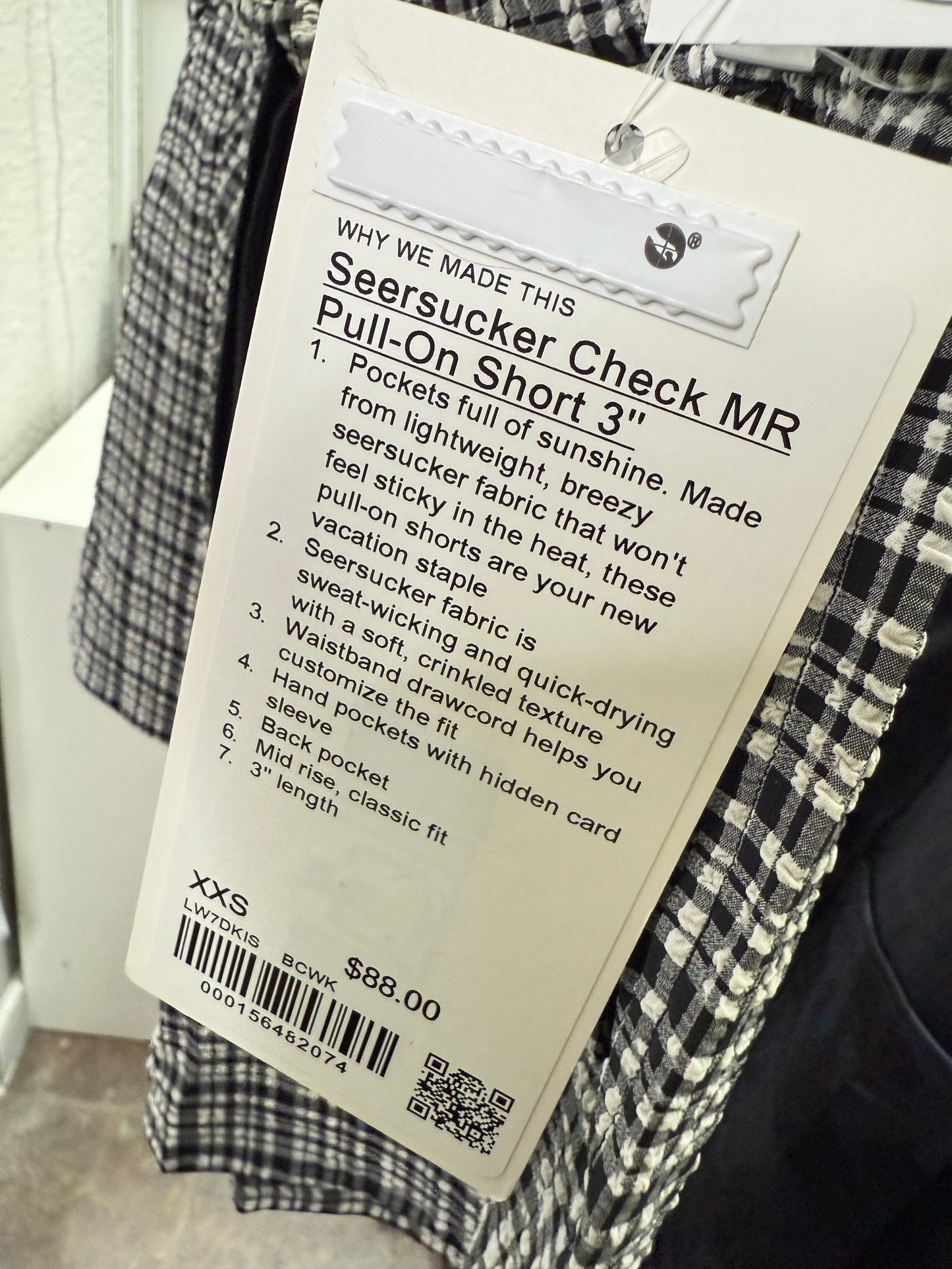 Lululemon Seersucker Pull On MR Short 3” (XXS)